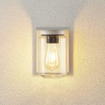 Lucande utend⌀rs vegglampe Semka, hvit, aluminium, glass, 20 cm