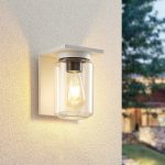 Lucande utend⌀rs vegglampe Semka, hvit, aluminium, glass, 20 cm