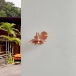 Lucande utend⌀rs vegglampe Thais, kobber, rustfritt stål, ⌀ 25 cm