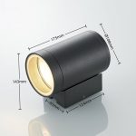 Lucande utend⌀rs vegglampe Thomke, 1 lyskilde, antrasitt aluminium