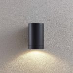 Lucande utend⌀rs vegglampe Thomke, 1 lyskilde, antrasitt aluminium