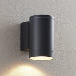 Lucande utend⌀rs vegglampe Thomke, 1 lyskilde, antrasitt aluminium