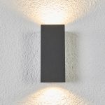 Lucande utend⌀rs vegglampe Xava, opp/ned, grafittgrå, 2 lyskilder.