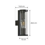 Lucande utend⌀rs vegglampe Zanta, h⌀yde 28,2 cm, IP65, svart