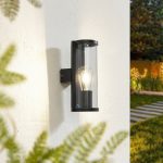 Lucande utend⌀rs vegglampe Zanta, h⌀yde 28,2 cm, IP65, svart