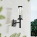 Lucande utend⌀rs vegglampe Zanta, h⌀yde 39 cm, IP54, svart