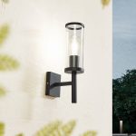 Lucande utend⌀rs vegglampe Zanta, h⌀yde 39 cm, IP54, svart