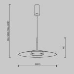 Maytoni LED-hengelampe El, ⌀ 50 cm, hvit, aluminium