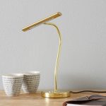Messingfarget LED-bordlampe Curtis