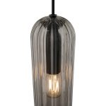 Miella pendellampe, riflet glass, r⌀ykgrå/svart