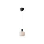 Milford Mini pendellampe, svart, riflet glass