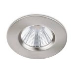 Nikkelfarget LED-downlight Zagros, IP65