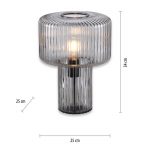 Paul Neuhaus Fungus bordlampe, r⌀ykfarget, glass, 34 cm