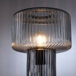 Paul Neuhaus Fungus bordlampe, r⌀ykfarget, glass, 34 cm