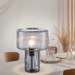 Paul Neuhaus Fungus bordlampe, r⌀ykfarget, glass, 34 cm