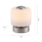 Paul Neuhaus LED-bordlampe Bota, stålfarget, glass, dimbar