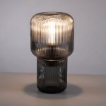 Paul Neuhaus Mashi bordlampe, r⌀ykgrå, glass, 27 cm, E27