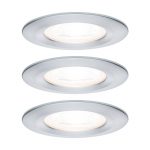 Paulmann 3p LED-spot Nova rund, IP44, dimbar, al