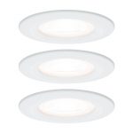 Paulmann 3p LED-spot Nova rund, IP44, dimbar, hvit