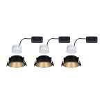 Paulmann Cole LED-spot, gull-svart, 3-pakning