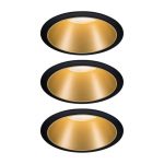Paulmann Cole LED-spot, gull-svart, 3-pakning