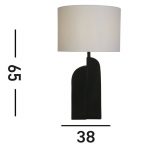 Perth bordlampe, hvit/svart H⌀yde 65 cm Tekstil/resin