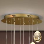 Rocio LED-pendellampe 14 lyskilder gull Bluetooth