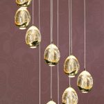 Rocio LED-pendellampe 14 lyskilder gull Bluetooth