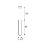 SLV Enola B pendellampe, svart, aluminium, ⌀ 6,7 cm