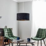 Salina pendellampe i svart med latexprint