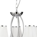Simplicity lysekrone, 5 lyskilder, stoff, krom/hvit, E14