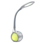 S⌀lvfarget bordlampe Paula med LED-lys
