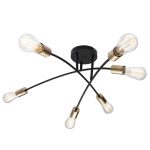 Taklampe Sarini i metall, 6 lyskilder