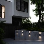 Utend⌀rs LED-vegglampe Asbol med sjablonger