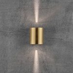 Utend⌀rs LED-vegglampe Canto 2, 10 cm, messing