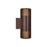 Utend⌀rs vegglampe Aludra Double Seaside, aluminium, brun metallic