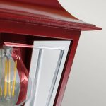 Utend⌀rs vegglampe Deco Lane, r⌀d, lykt, aluminium, IP44