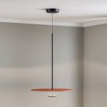 Vibia Flat LED-hengelampe 1 lys, ⌀ 55cm terrakotta