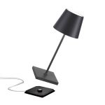 Zafferano Poldina mini bordlampe batteri IP65 grå