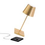 Zafferano Poldina mini bordlampe med oppladbar innside i gull
