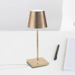 Zafferano Poldina mini bordlampe med oppladbar innside i gull