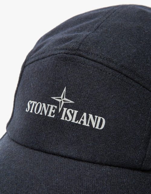 Stone Island cap_navy_wool_logo