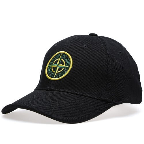 Stone Island cap_sort med farve logo_front