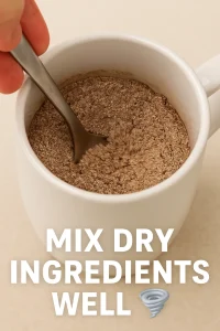 3-Mins Chocolate Mug Cake (No Oven, No Egg, Super Easy) 3 Mix Dry Ingredients