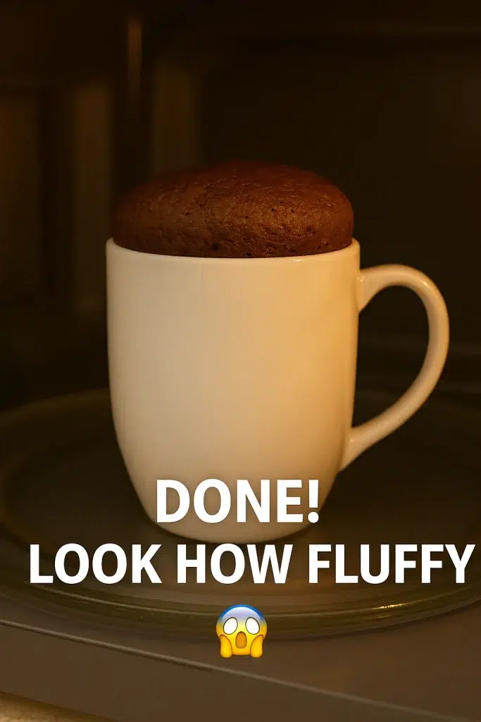 3-Mins Chocolate Mug Cake (No Oven, No Egg, Super Easy) 13 Step 6Done Look how fluffy pinterest