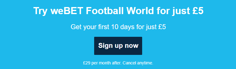 join weBET Football World and get a trial offer now