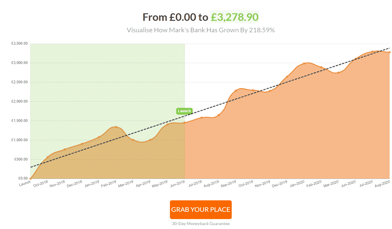 vision racing review of profit loss chart