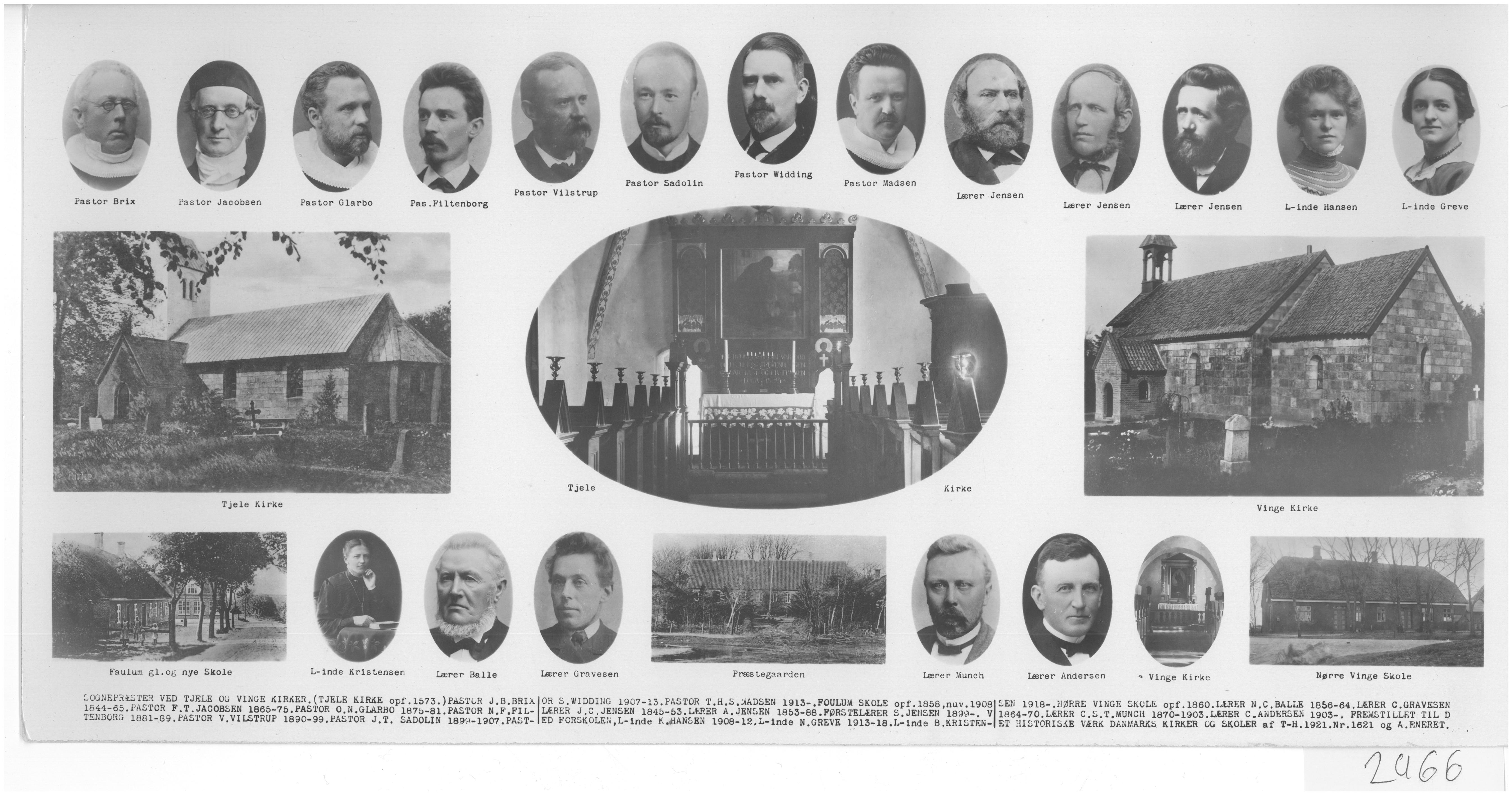 Klik for stor billed Præster og Lærer - Tjele sogn 1920