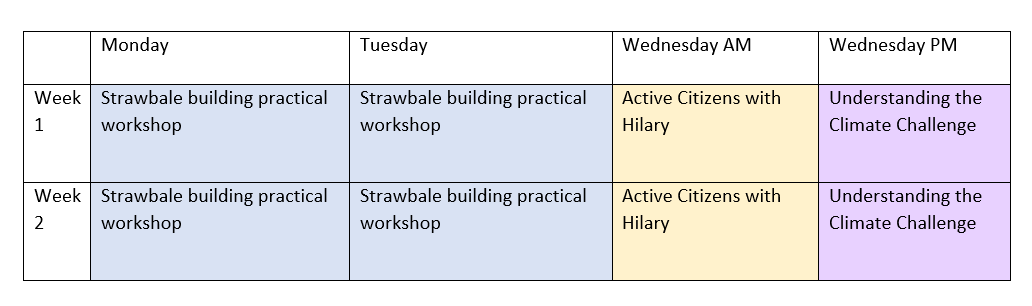 sample timetable