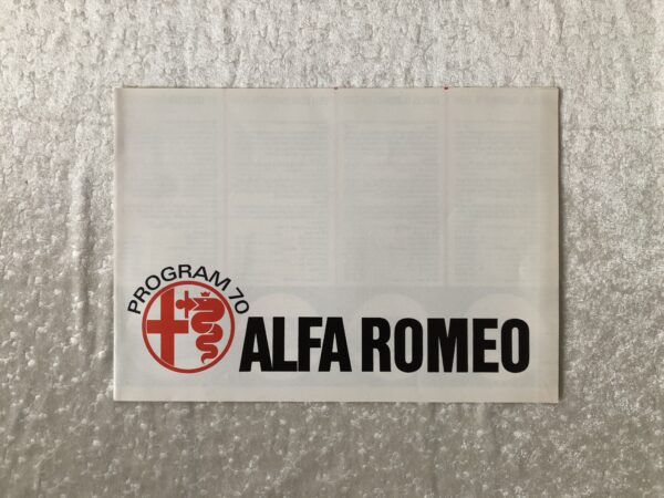 Alfa Romeo 1970 brochure/sales brochure